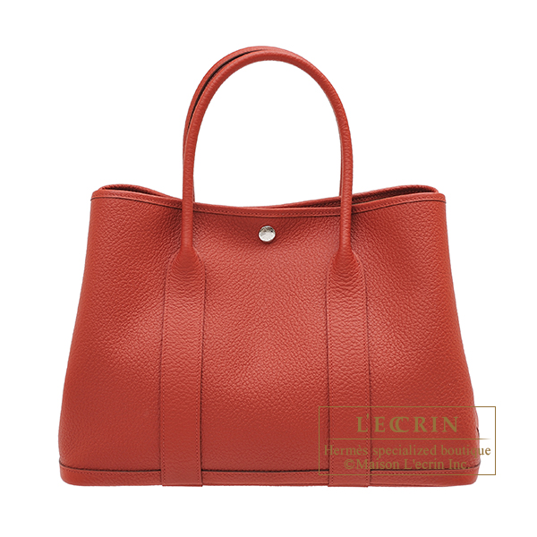Hermes　Garden Party bag 36/PM　Rouge duchesse　Country leather　Silver hardware