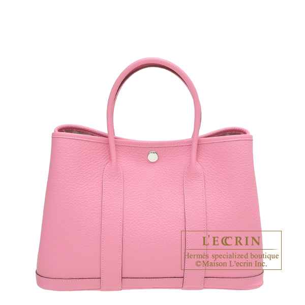 Hermes Garden Party Bag Togo Leather In Pink