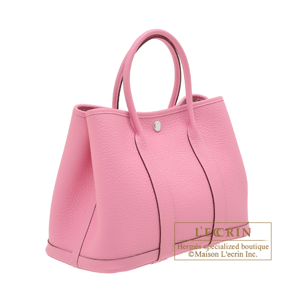 Hermes Garden Party Bag Togo Leather In Pink