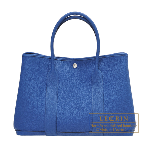 Hermes　Garden Party bag PM　Blue france　Negonda leather　Silver hardware