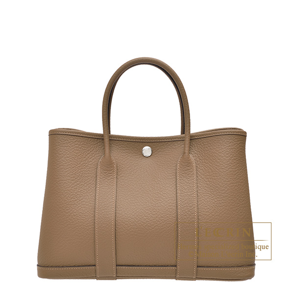 Hermes　Garden Party bag 30/TPM　Beige de weimar　Country leather　Silver hardware