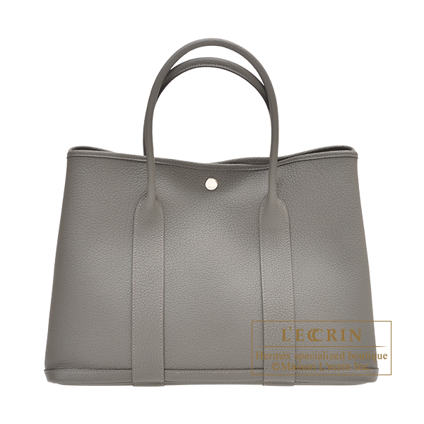 Hermes　Garden Party bag 36/PM　Gris meyer　Negonda leather　Silver hardware