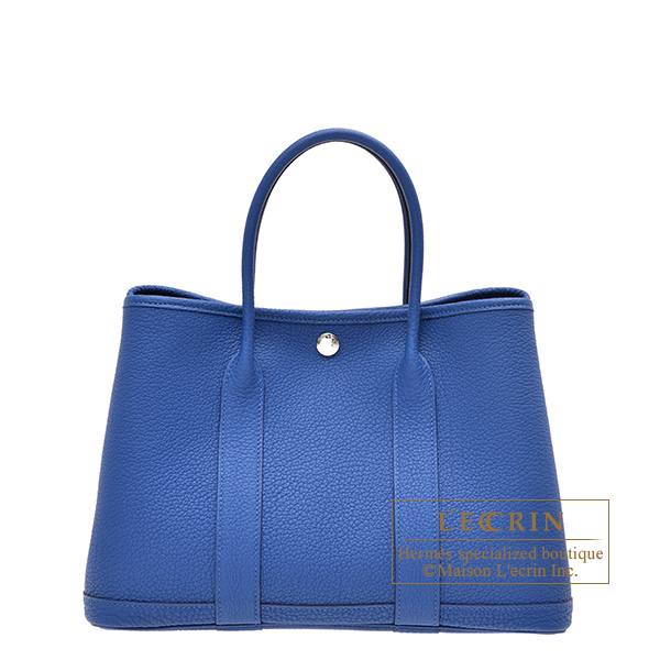 Hermes　Garden Party bag 30/TPM　Blue france　Negonda leather　Silver hardware