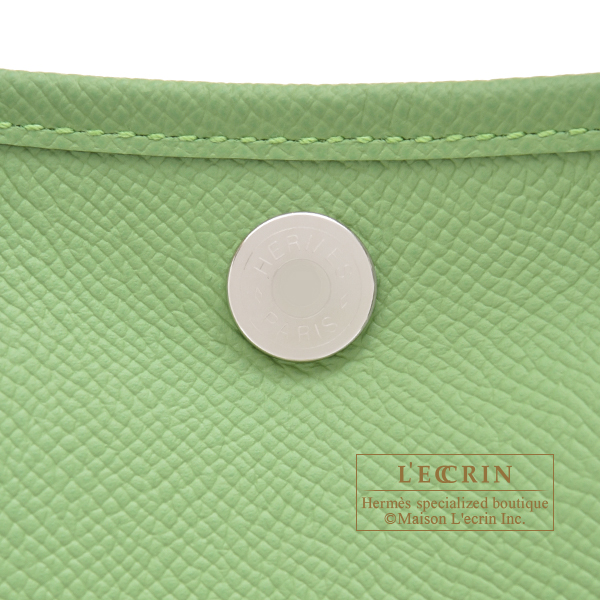 Hermes Garden Party bag TPM Vert criquet Epsom leather Silver hardware