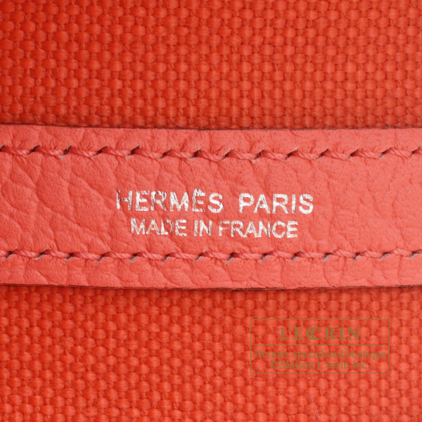 Hermes Garden Party bag TPM Black Toile Military/Negonda Silver hardware