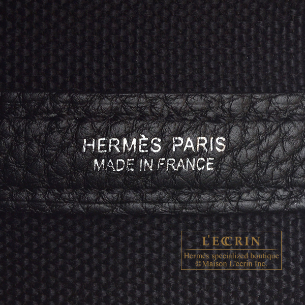 Hermes　Garden Party bag TPM　Black　Toile Military/Negonda　Silver hardware