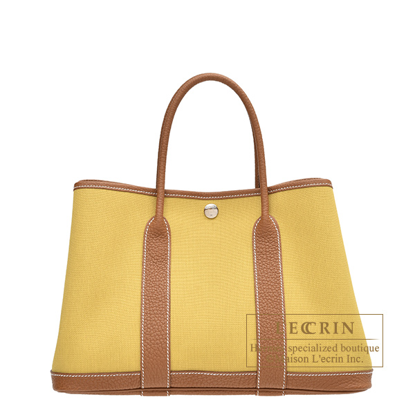 Hermes Gold Negonda Leather Garden Party TPM Bag - Yoogi's Closet