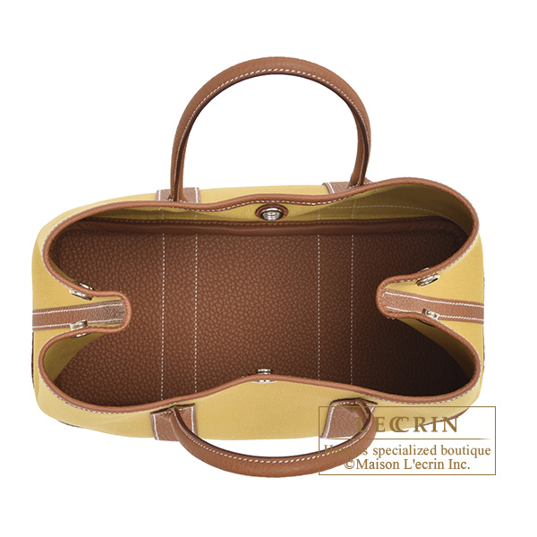 Hermes Garden Party 30 Bag In Gold Clemence Leather 