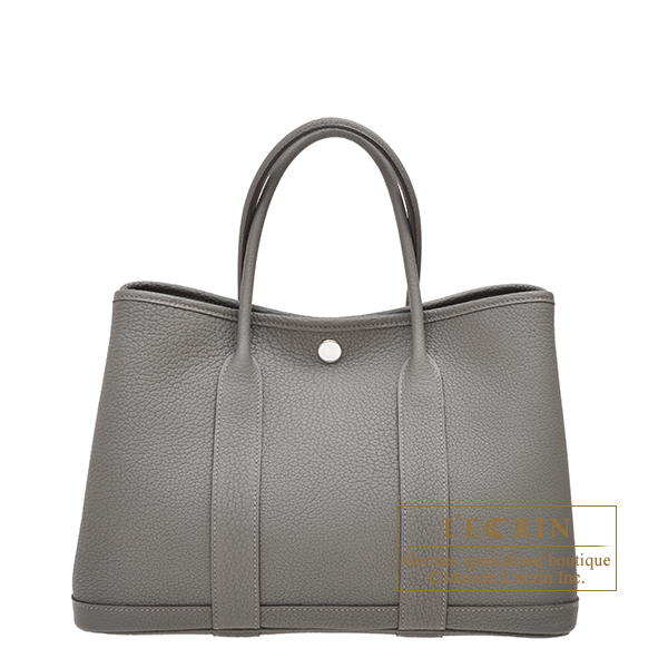 Hermes Garden Party bag TPM Grey Cotton canvas Silver hardware