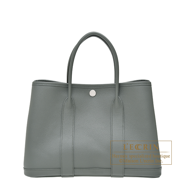 Hermes　Garden Party bag 30/TPM　Vert amande　Epsom leather　Silver hardware