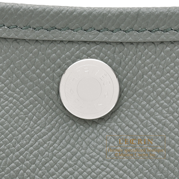 Hermes Garden Party bag TPM Vert amande Epsom leather Silver