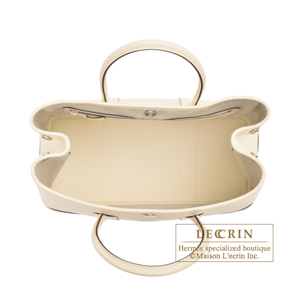 Hermes Garden Party bag 30/TPM Nata Epsom leather Silver hardware