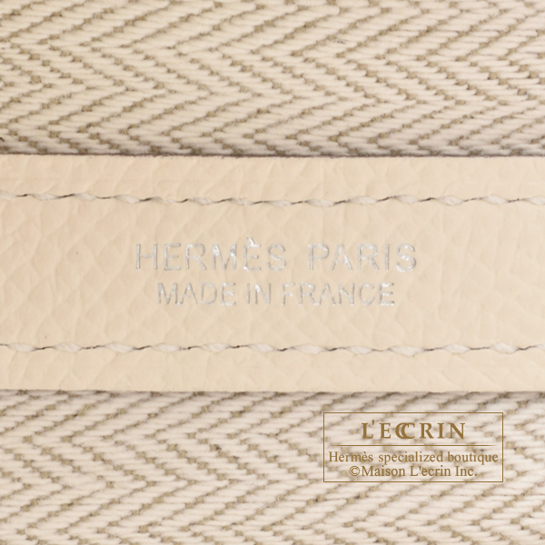 Hermes Garden Party bag 30/TPM Nata Epsom leather Silver hardware