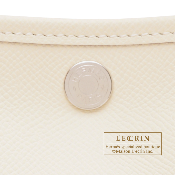 Hermes Garden Party bag 30/TPM Nata Epsom leather Silver hardware