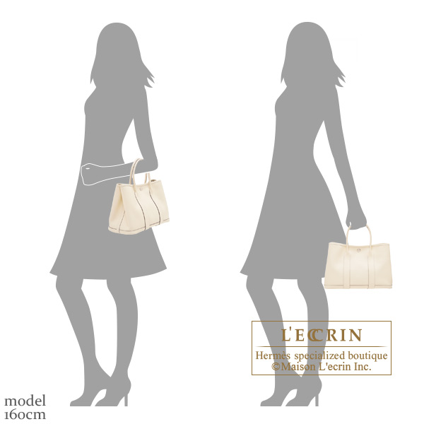 Hermes Garden Party bag 30/TPM Nata Epsom leather Silver hardware