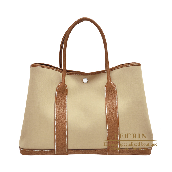 Hermes Brown Negonda Leather Garden Party PM Tote Bag Hermes