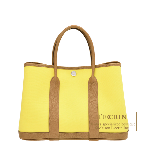 Hermes Garden Party bag 30 TPM Lime Biscuit Cotton canvas Negonda