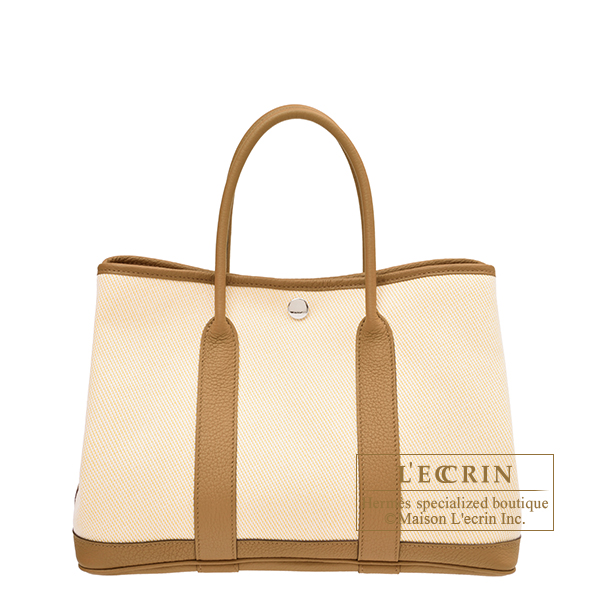 Hermes Garden Party Verso bag TPM Ecru/Jaune citron/Biscuit Hermes Garden Party Verso bag TPM Ecru/Jaune citron/Biscuit