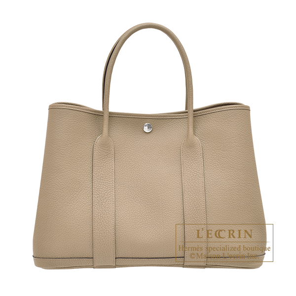 Hermes　Garden Party bag 36/PM　Beige marfa　Negonda leather　Silver hardware