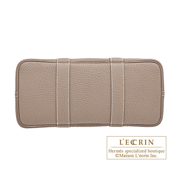 Hermes Garden Party bag 30/TPM Etoupe grey Negonda leather Silver hardware
