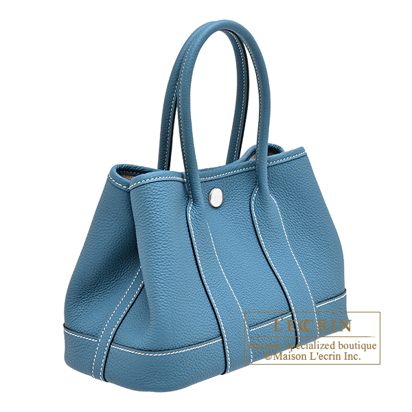 Hermes Neo Garden bag 23 New blue jean Togo leather Silver hardware
