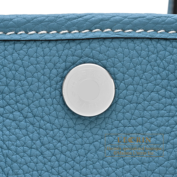 Hermes Neo Garden bag 23 New blue jean Togo leather Silver hardware