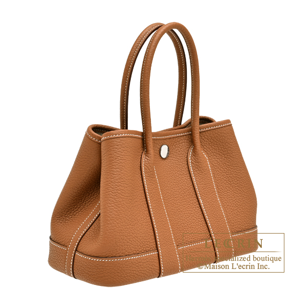Hermes Neo Garden bag 23 Gold Negonda leather Silver hardware