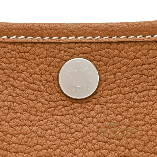 Hermes Neo Garden bag 23 Gold Negonda leather Silver hardware