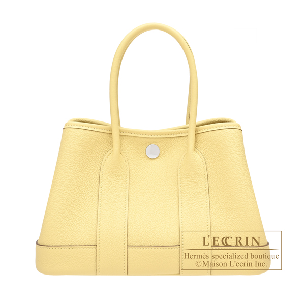 Hermes　Neo Garden bag 23　Jaune poussin　Togo leather　Silver hardware