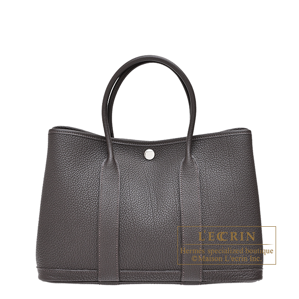 Hermes　Garden Party bag 30/TPM　Bai brun　Negonda leather　Silver hardware