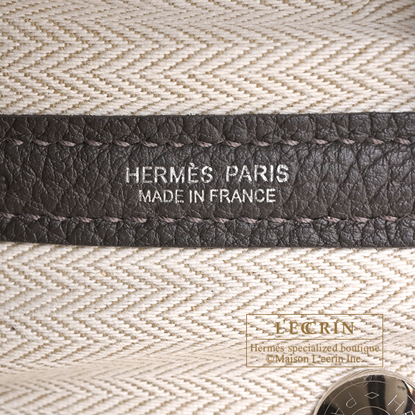 Hermes Garden Party bag 30/TPM Bai brun Negonda leather Silver hardware