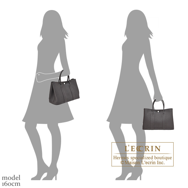 Hermes Garden Party bag 30/TPM Bai brun Negonda leather Silver hardware
