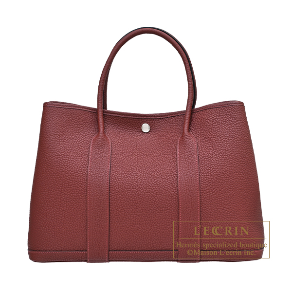 Hermes　Garden Party bag 36/PM　Rouge H　Negonda leather　Silver hardware