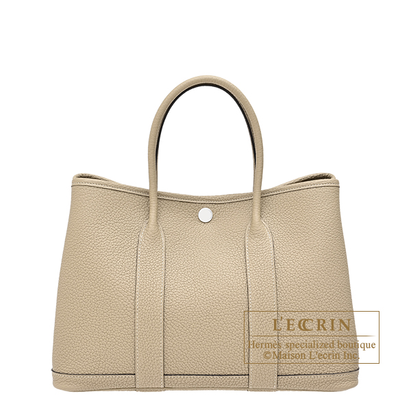 Hermes Garden Party bag 30/TPM Trench Negonda leather Silver hardware