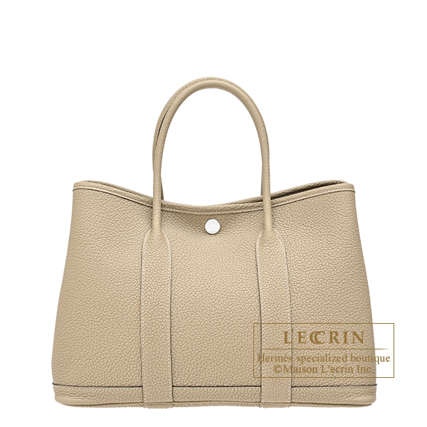Hermes Garden Party bag 30/TPM Trench Negonda leather Silver hardware