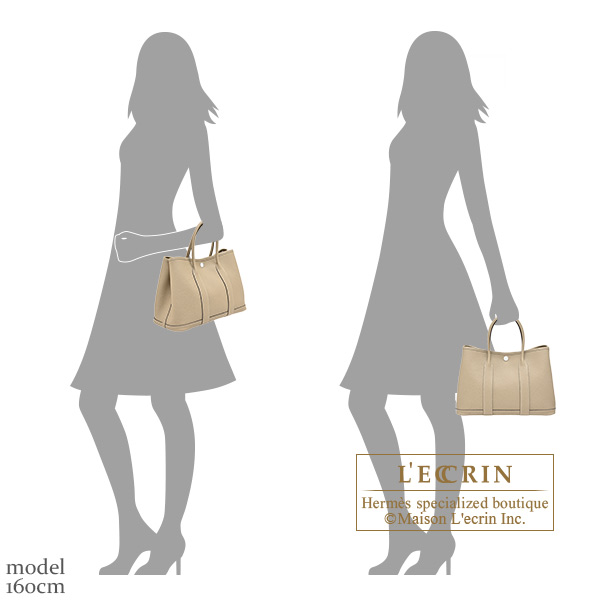 Hermes Garden Party bag 30/TPM Trench Negonda leather Silver hardware
