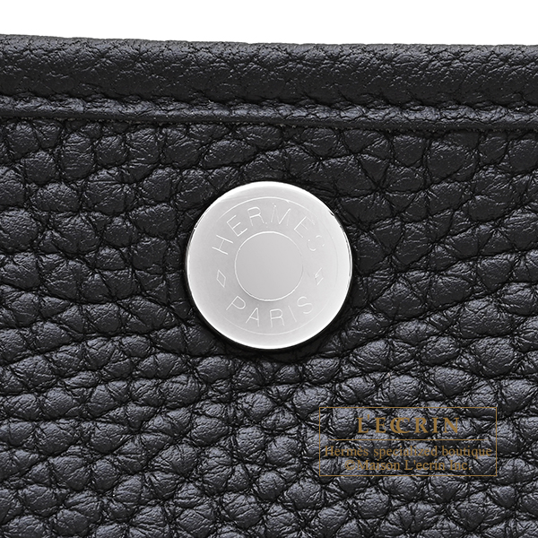 Hermes Garden Party bag 30/TPM Black Negonda leather Silver hardware
