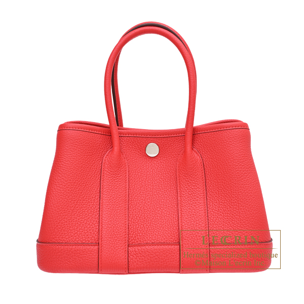 Hermes　Neo Garden bag 23　Rouge radieux　Togo leather　Silver hardware