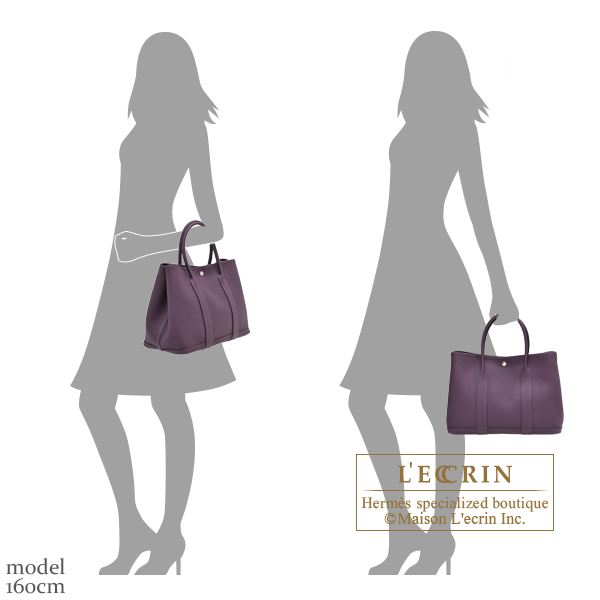 Hermes Garden Party bag 36 PM Cassis Negonda leather Silver hardware L ecrin Boutique Singapore