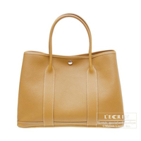 Hermes　Garden Party bag 36/PM　Natural sable　Fjord leather　Silver hardware
