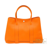 Hermes　Garden Party bag 36/PM　Orange　Negonda leather　Silver hardware