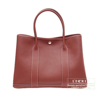 Hermes　Garden Party bag 36/PM　Rouge H　Negonda leather　Silver hardware