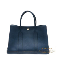 Hermes　Garden Party bag 30/TPM　Blue de malte　Buffalo sindhu leather　Silver hardware