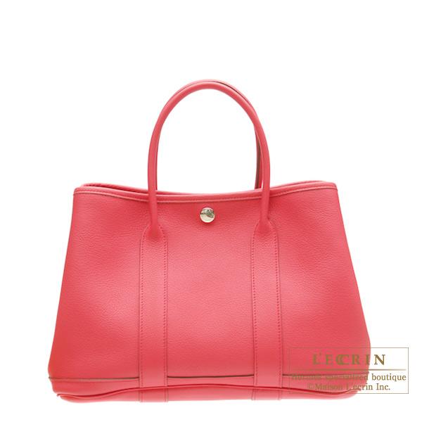 Hermes Garden Party bag TPM Rouge H Negonda leather Silver hardware