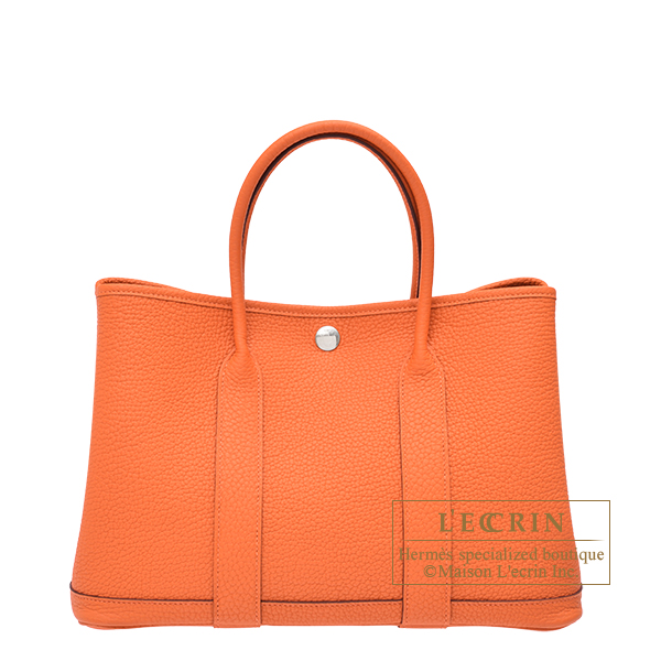 Hermes　Garden Party bag 30/TPM　Orange　Negonda leather　Silver hardware