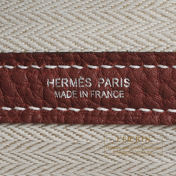 Hermes Garden Garden party TPM O engraved Women's Negonda Leather Hand