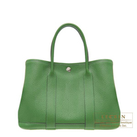 Hermes　Garden Party bag 30/TPM　Vert benghal　Buffalo sindhu leather　Silver hardware