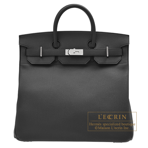 Hermes　Haut a Courroies 40　Black　Togo leather　Silver hardware