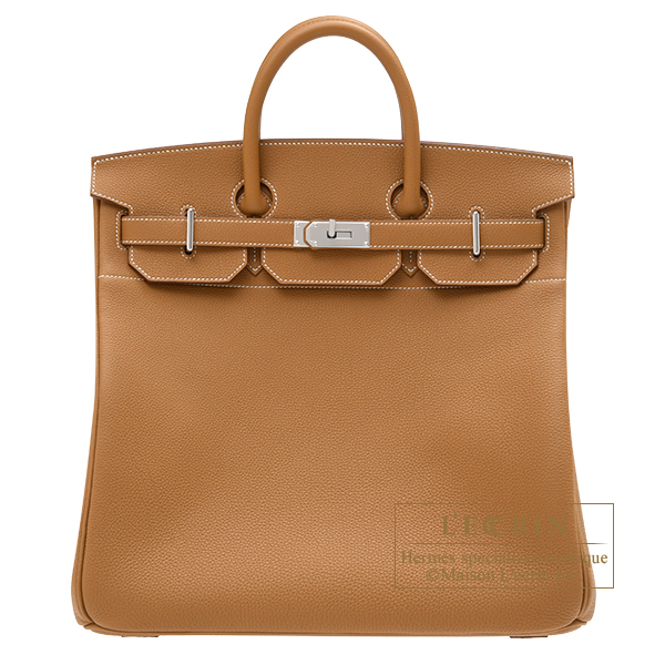 Hermes　Haut a Courroies 40　Gold　Togo leather　Silver hardware