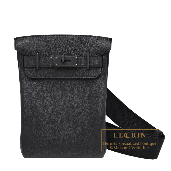 Hermes　Hac a Dos Monochrome PM　So-black　Black　Togo leather　Black hardware
